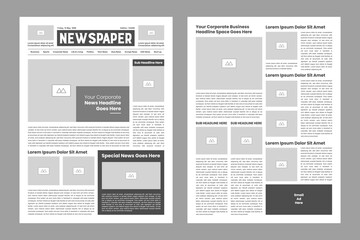 The daily newspaper layout, magazine design, newsletter template, vintage newspaper design template 