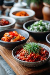 South Korean chili sauces, condiments and side dish