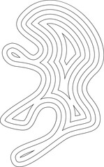 Soft abstract form with gentle concentric lines following an organic and fluid design.