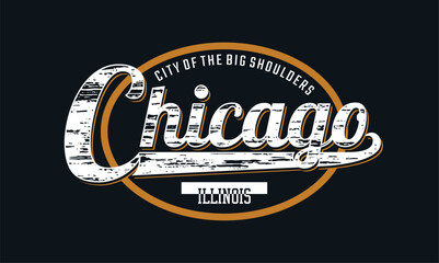 Chicago Illinois, USA. Vintage typography design in vector illustration.clothing, t shirt,apparel and other uses. © WASPROJECT