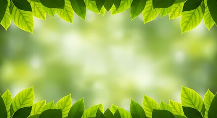 Green Leaf Frame for Background