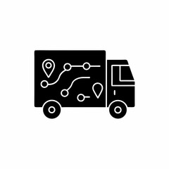 creative details Outline silhouette Delivery truck route map icon vector illustration