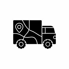 creative details Outline silhouette Delivery truck route map icon vector illustration