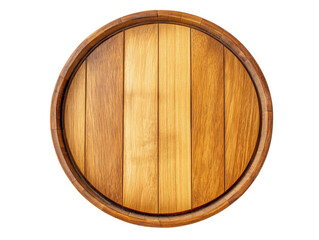 Round Wooden Tray: A rustic, round wooden tray crafted from warm-toned wood planks, perfect for showcasing culinary creations or adding a touch of natural elegance to any setting.