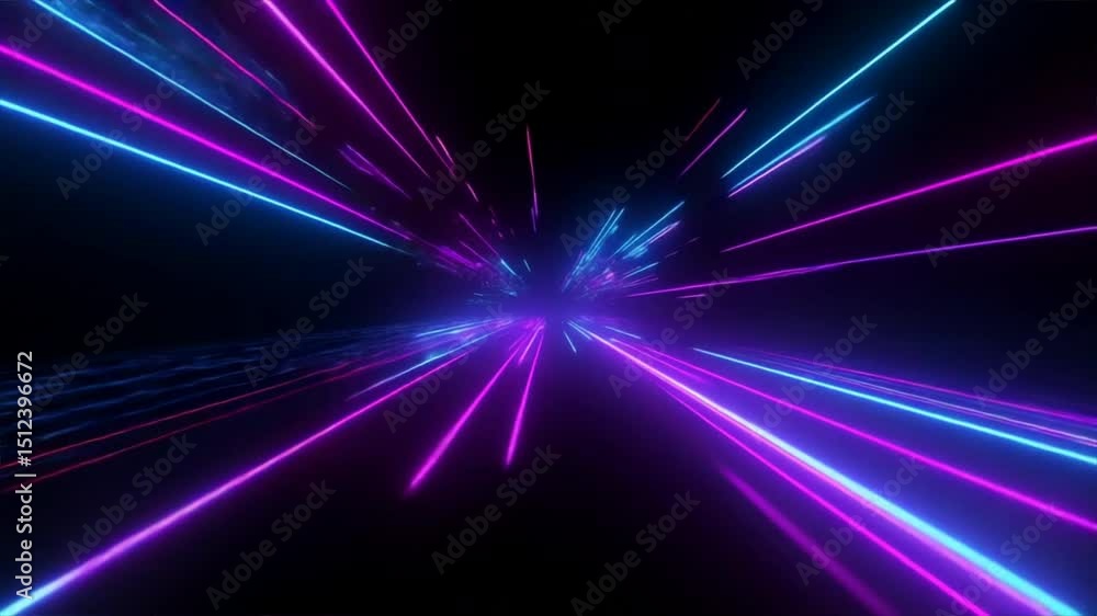 Poster dynamic and vibrant light streaks create a surreal visual effect, symbolizing speed and innovation i