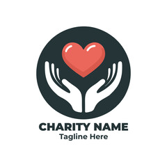 Charity symbol for donation nonprofit support organization helping hand humanitarian aid fundraising campaign volunteer outreach love care hope kindness rescue and empathy