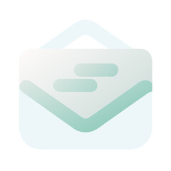 Fototapeta premium Email envelope icon in minimal pastel style in gradient teal turquoise green blue colour
