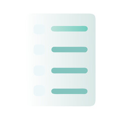 Obraz premium Checklist document icon in minimal pastel style in gradient teal turquoise green blue colour