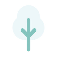 Obraz premium Tree icon in minimal flat gradient blue green teal turquoise colour