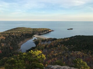 View from the top of Beehive Trail in Acadia National Park, Maine