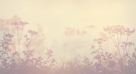 Field Plant Silhouette at Sunrise