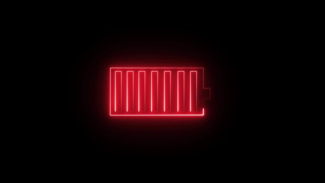 Neon Battary Charge Icon , Frist Charging Animation