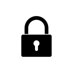 Security Lock Glyph Icon for Cybersecurity and Data Protection