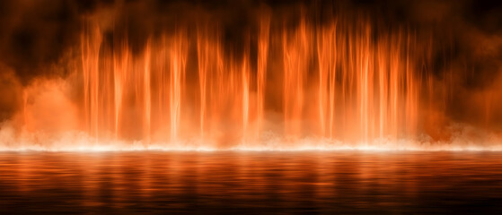 Naklejka premium Fiery Orange Columns Abstract Background
