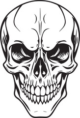 Danger Skull tattoo silhouette vector illustration, The skeleton of a stake. Clipart vector illustration for Vinyl cutting and printing: a dead pirate with bones. and the best design for t-shirts.