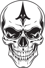 Danger Skull tattoo silhouette vector illustration, The skeleton of a stake. Clipart vector illustration for Vinyl cutting and printing: a dead pirate with bones. and the best design for t-shirts.