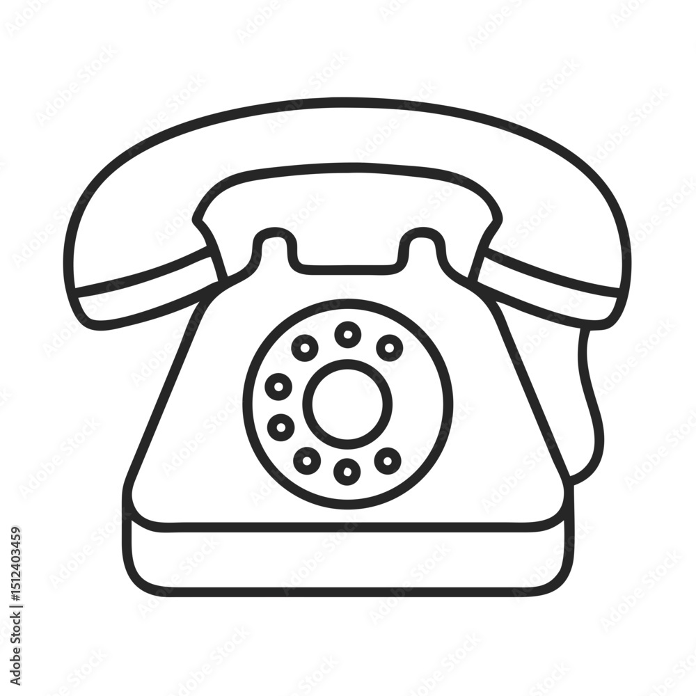 Poster a timeless echo the simplicity of rotary dial phones rendered in line art an ode to analog communica