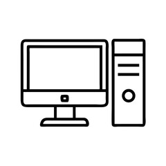 Vector illustrations of computer monitors and digital devices with various display technologies