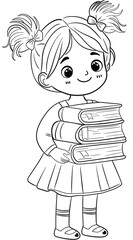girl with books