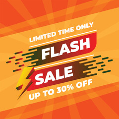 Monsoon Summer Sale, flash sale promotion abstract colorful banner design with 30 percent