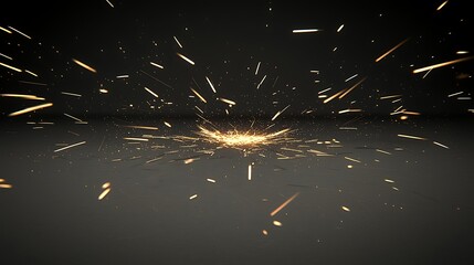 Dynamic realistic fire sparks scattering with glowing intensity for use in video compositing and effects