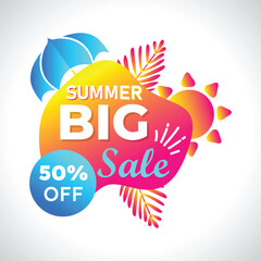 Monsoon Summer Sale, flash sale promotion abstract colorful banner design with 30 percent