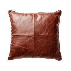 Stylish brown leather cushion, perfect for enhancing home decor and adding comfort to any living space.