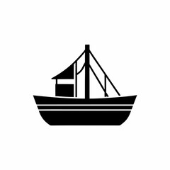 creative details Outline silhouette Fishing boat icon vector illustration