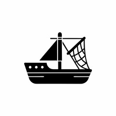 creative details Outline silhouette Fishing boat icon vector illustration