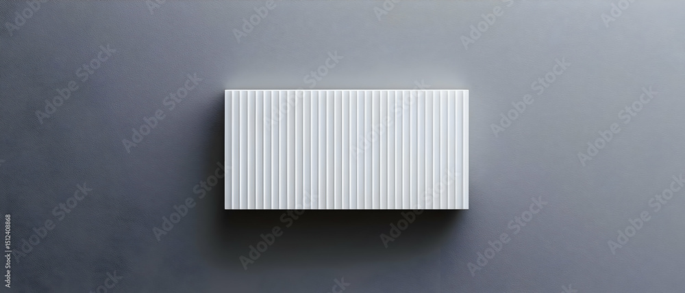 Poster White Rectangular Panel With Vertical Lines On Gray Background