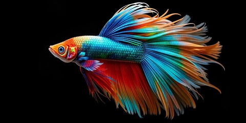 Fototapeta premium Stunning Betta Fish with Flowing Fins