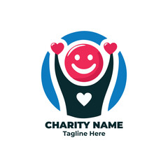 Obraz premium Charity and nonprofit symbol for social support vector, emotional care logo, humanitarian outreach campaign, help and donation design for love and kindness in society