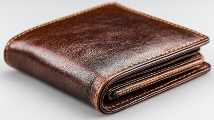 Obraz premium Finely crafted Italian leather wallet showcasing expert stitching and rich color
