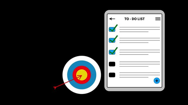 Mobile to-do list app interface with animated task management features.