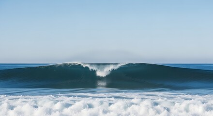 Fototapeta premium Minimalist wave crest isolated against a clear sky