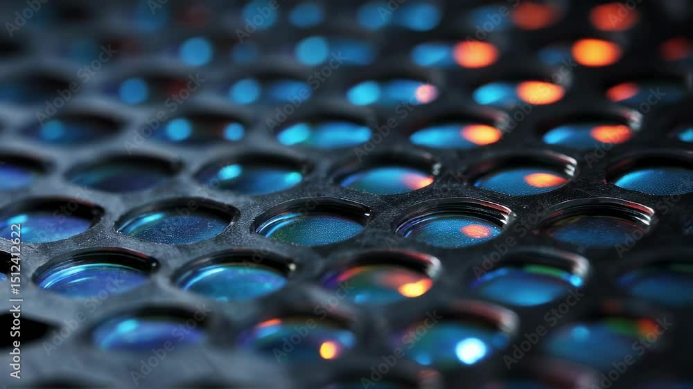 Poster microscopic view of fuel cell components being coated with a protective layer, enhancing efficiency 
