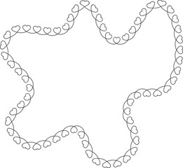 Curved shape with connected heart outlines forming a soft, gentle, flowing curve.