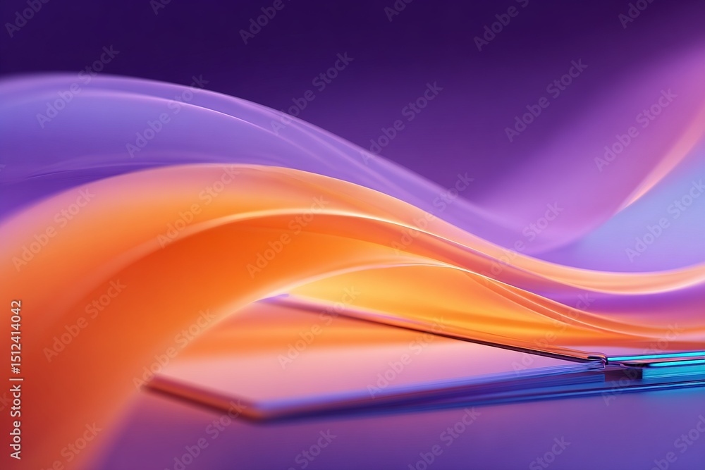 Aufkleber colorful abstract wave patterns create a vibrant atmosphere in a modern artistic composition