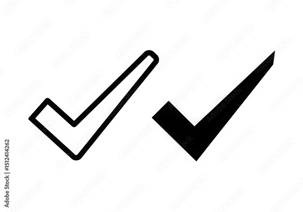 Poster two check mark symbols isolated on transparent background
