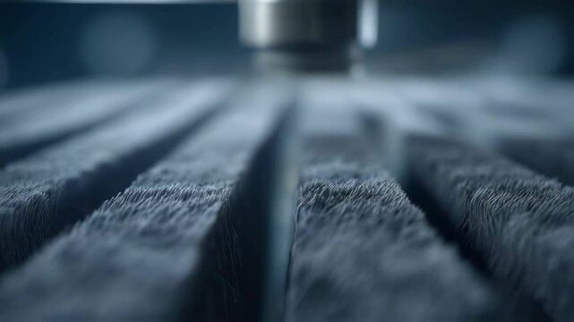 Precise laser meticulously etches nanofibers onto a substrate, creating a layered structure crucial for advanced battery component production