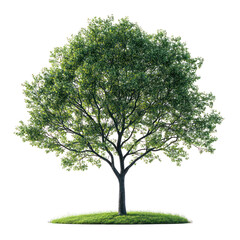 Single green tree isolated