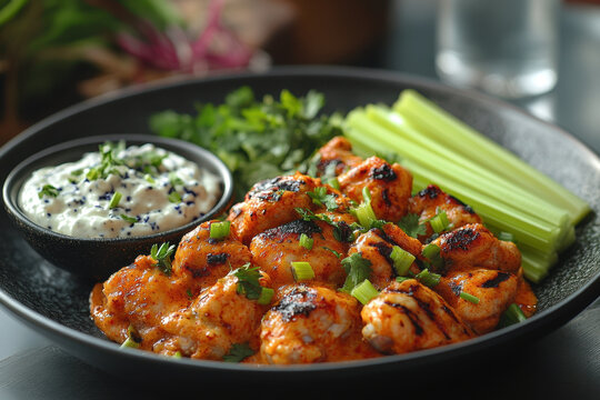 Plate of food: celer and celery.
