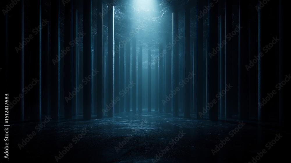 Poster glowing scene representing the transfer of abstract knowledge via energy conduits