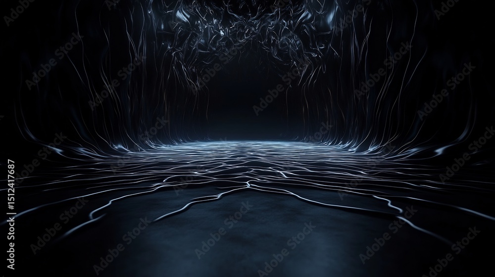 Poster glowing scene representing the transfer of abstract knowledge via energy conduits