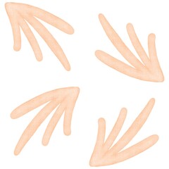 Abstract Repeating Leaf Shape Pattern in Soft Tones.Seamless pattern with abstract peach leaf-like shapes in a soft hand-drawn style on white background