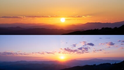 Fototapeta premium sunrise over the mountains
