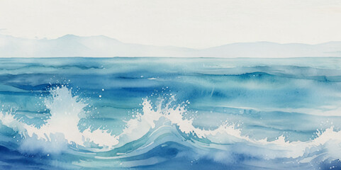Blue ocean wave background. Blue and white water ocean background.	