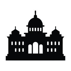 Quirinal Palace Silhouette Icon on white background