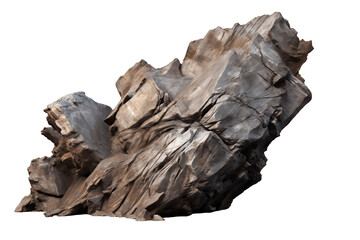 Fototapeta premium Realistic Cracked Sandstone Rock Formation with Deep Crevices – Jagged Cliff Boulder on Transparent Background, Isolated Natural Stone Cutout