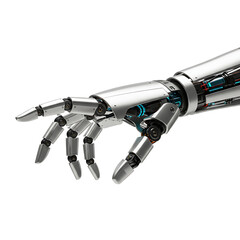 Robotic Hand Close-Up on Transparent Background

